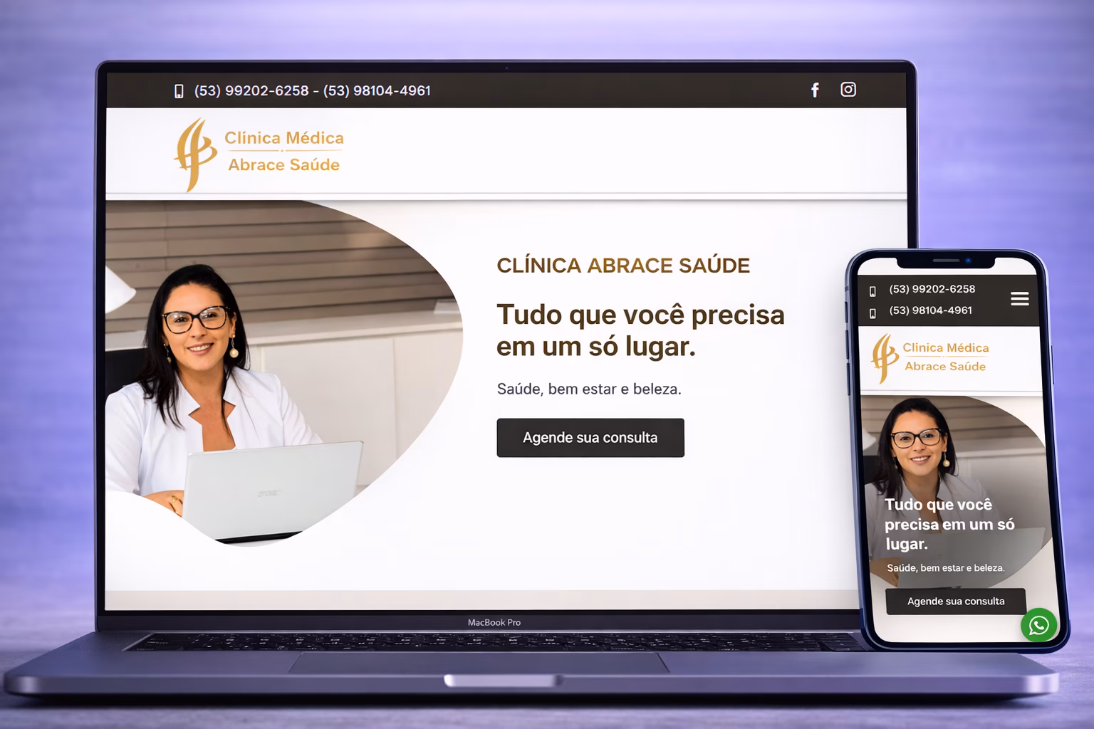Site Clínica Abrace Saúde