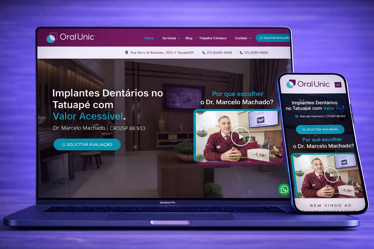 Site Marcelo Macho Oral Unic Tatuapé